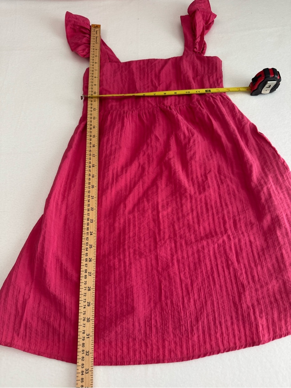 NWT MANGO Flutter Ruffle Sleeve Empire Waist Mini Dress open back sz xs - Picture 4 of 10